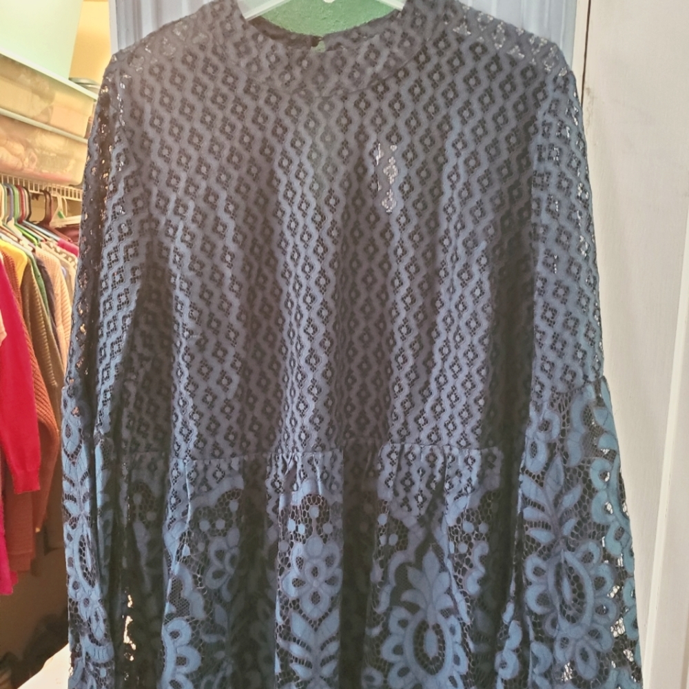 Lane bryant blue lace blouse nwt sz 20